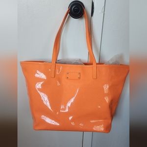 Kate Spade Harmony Metro orange perforated tote